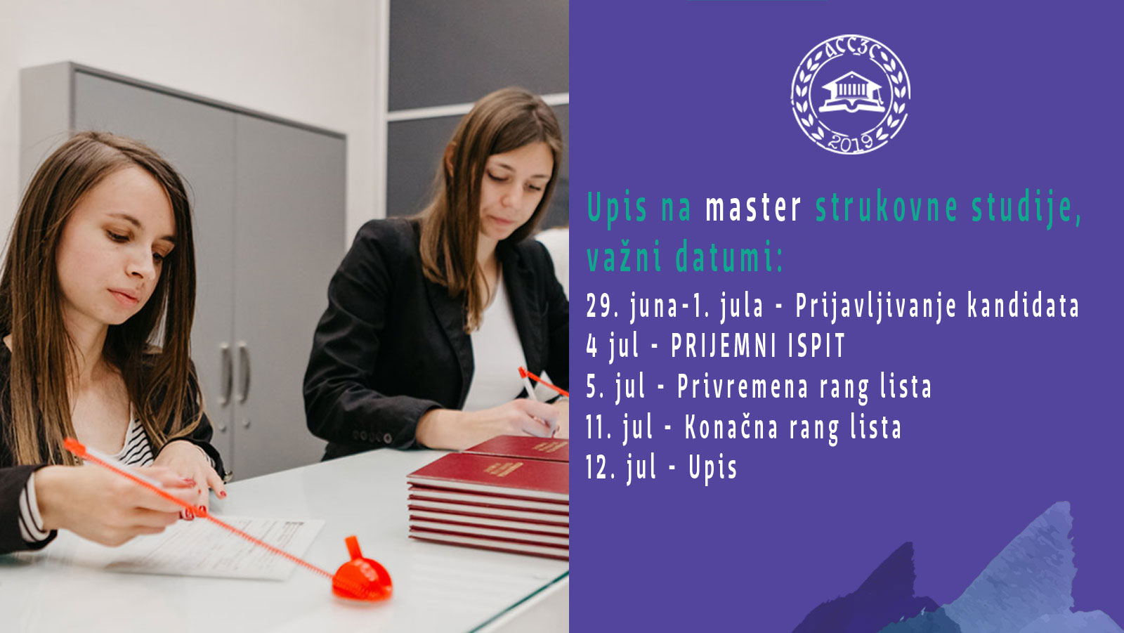 Upis na master studije, 2022.