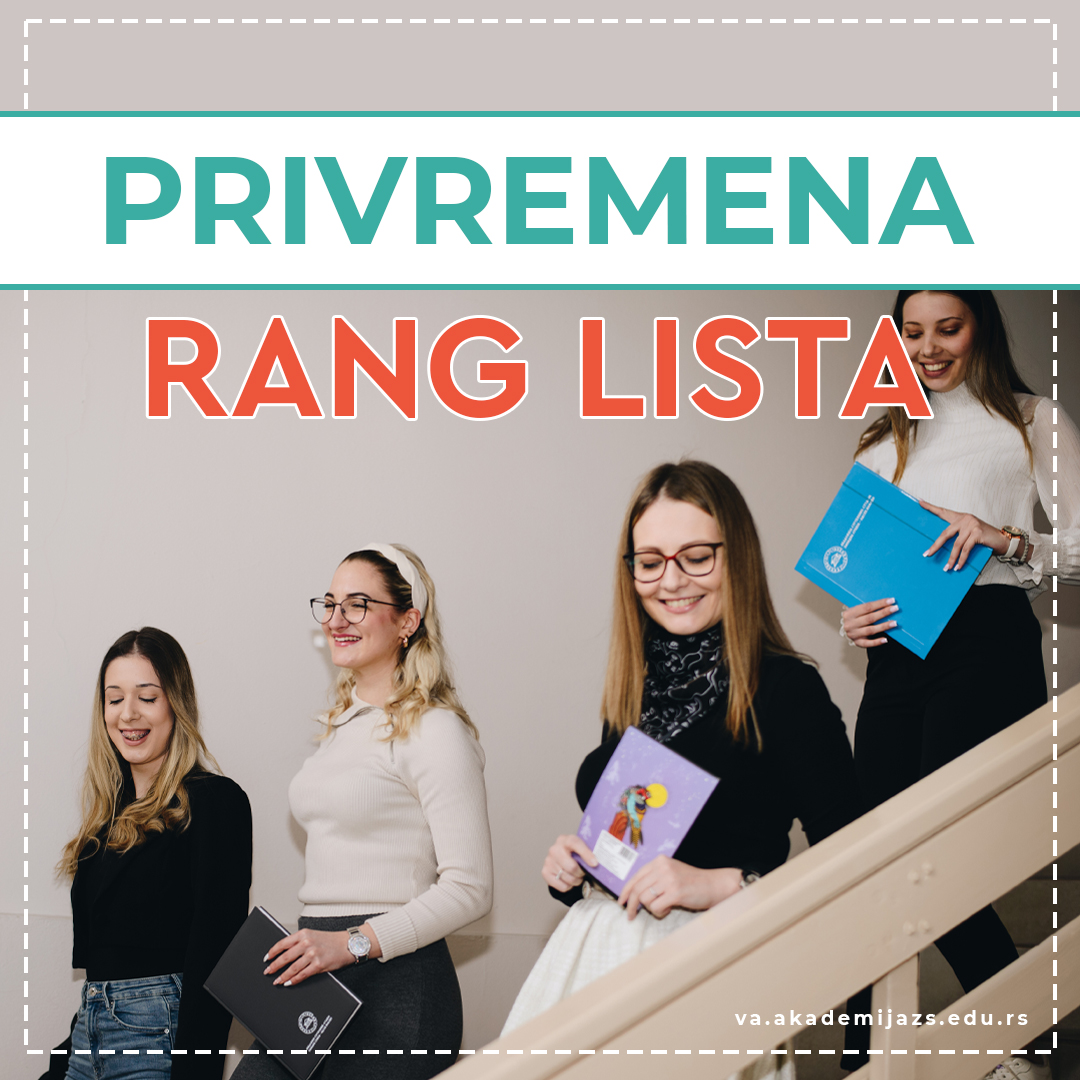 Privremene rang liste za upis na osnovne studije u I konkursnom roku