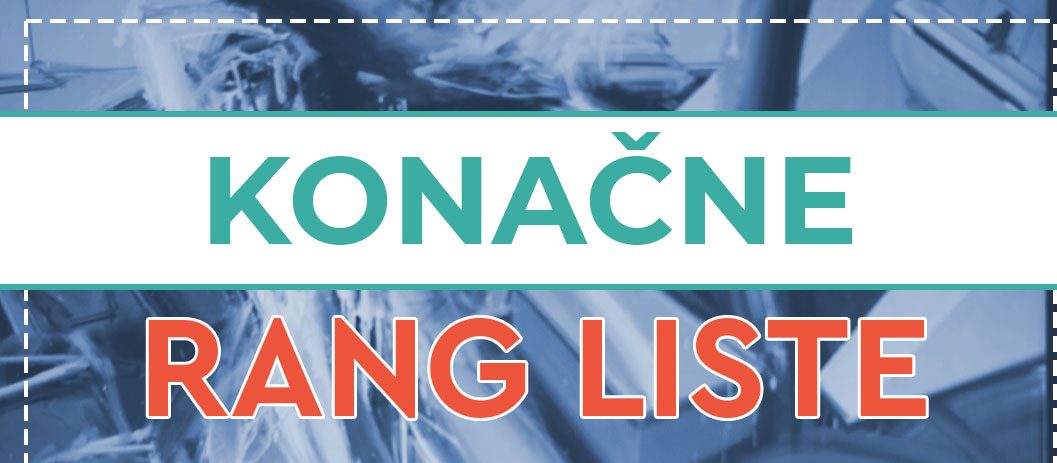 Konačne rang liste za upis na osnovne studije u II konkursnom roku